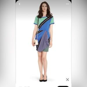 DvF Diane Von Furstenberg | NWT Eryn Silk Sailor Chevron Mini Dress | Size 14